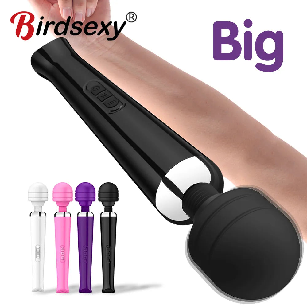 Powerful Magic Wand Vibrator for Women Big AV Body Massager G Spot Clitoris Stimulator USB Charging Adult Sex Toys for Woman