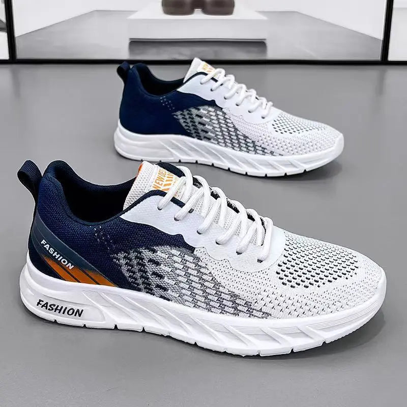 Men Running Shoes Breathable Knit Sport Sneakers Cushion Lightweight Casual Gym Athletic Trainers Jogging Tennis Shoes