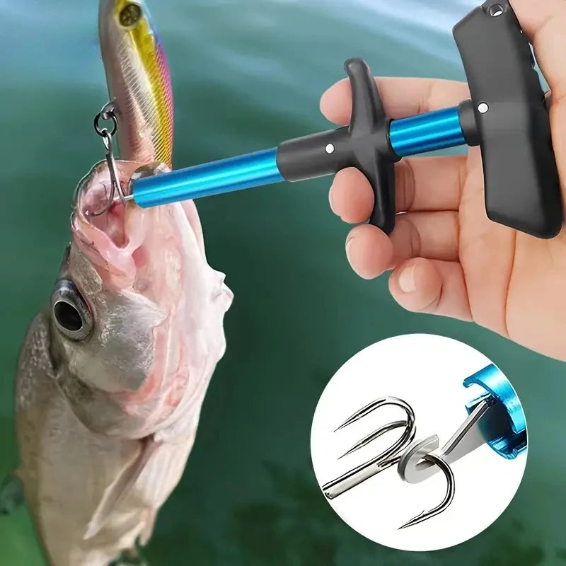 Portable Aluminum T-Hook Remover Fish Hook Separator Taker Hook Fishing Tackle Grip Equipment Sea Lakes River Fishing Accessories