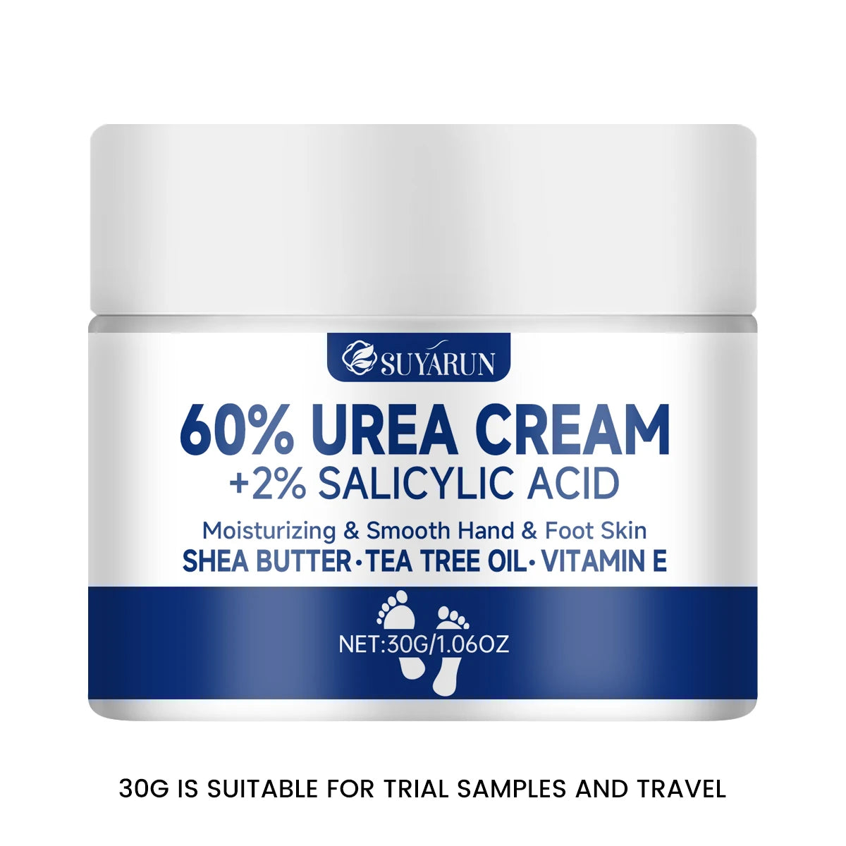 NEW 100g. 60% Urea Foot Cream for Cracked Heels & Dry Skin - Intensive Moisturizing Treatment, Callus Remover, Diabetic Foot Care.