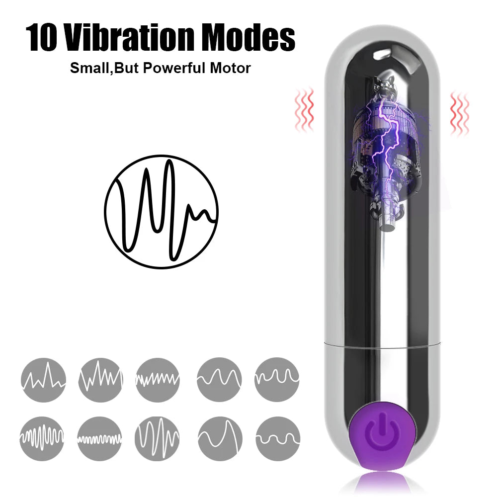 IKOKY Powerful 10 Speed Bullet Vibrator Sex Toys for Woman Strong Vibration G-spot Massager Mini Vibrators for Women USB Charge