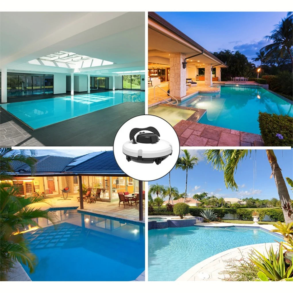 NEW Automatic Vacuum Pool Robot Cleaner UK/EU/AUS/USA Cordless IPX8 Waterproof Dual-Motor Strong Suction Self-Parking 120Mins Runtime Home Swimming Water Pool Cleaning Supplies