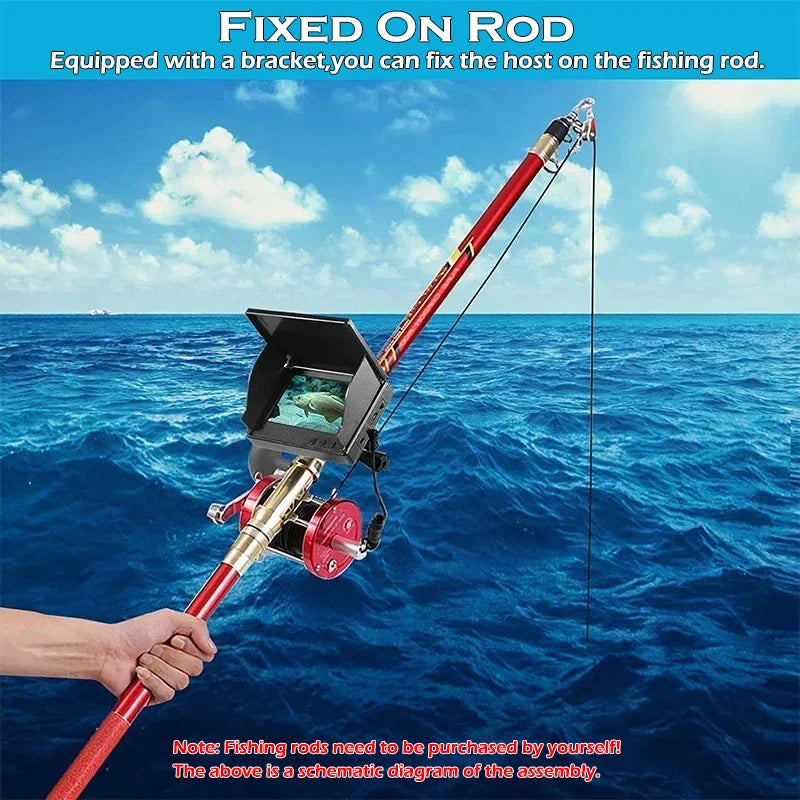 HOT SALE New Underwater 220° HD/UHD, Professional Fishing Camera, Night Vision, Fish Finder Detector Fixed on Rod ,5.0/4.3 Inch, IPS LCD Display, Lithium ION Battery Long Endurance Ocean Lake River Fishing Supplies