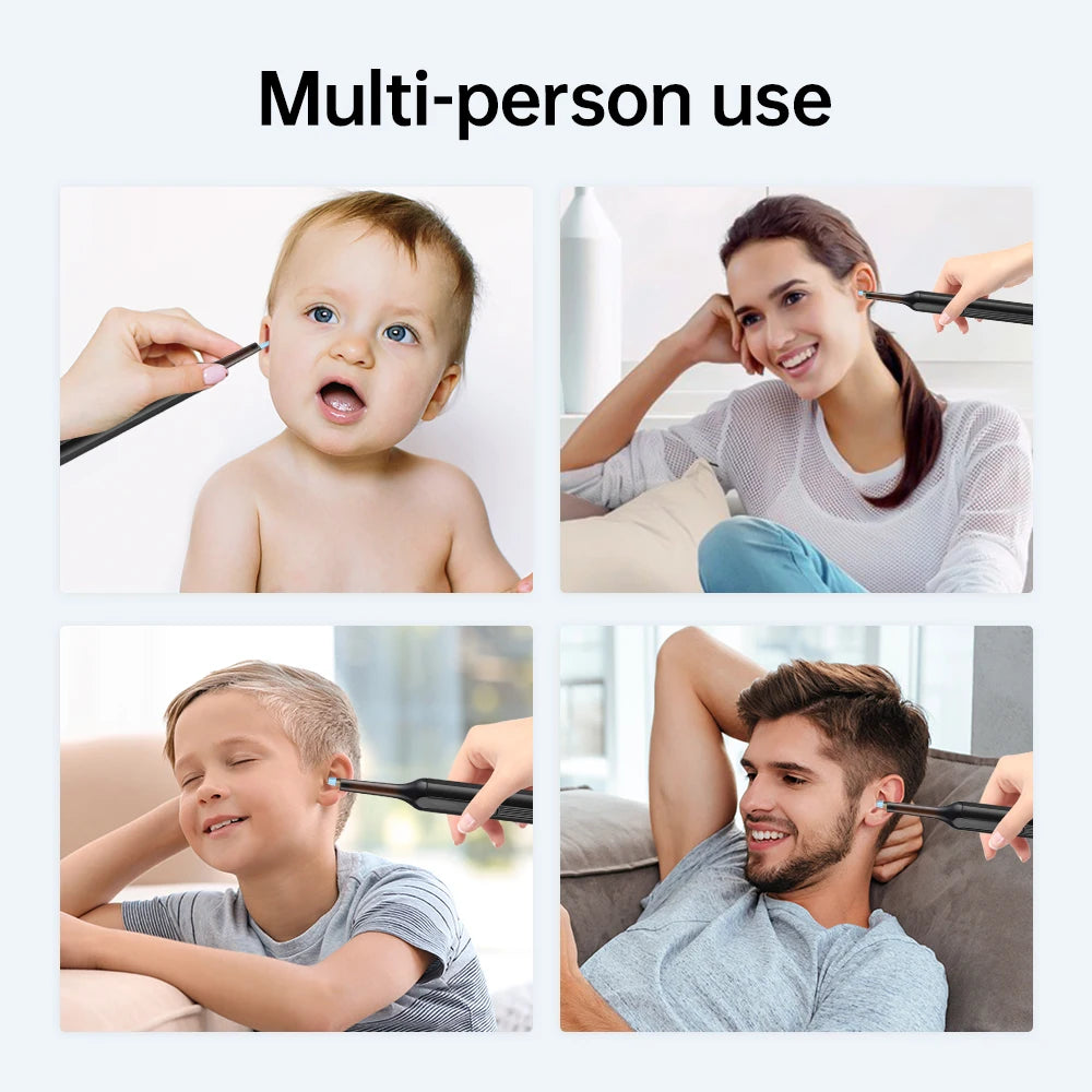 Wireless Smart Visual Ear Cleaner With Camera and APP Connection 6 LED Lights 3.0mm Lens Ear Wax Removal Endoscope Otoscope Type C Charging Tool Health Care Ear Cleaner Kit