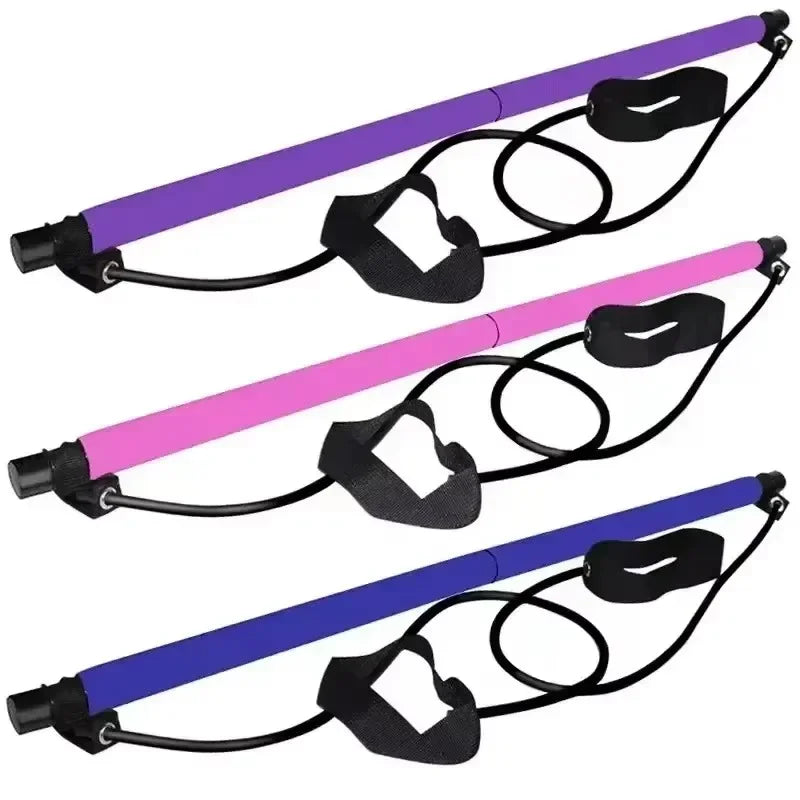 New Fitness Yoga Pilates Bar Stick Crossfit Resistance Bands Trainer Yoga Pull Rods Pull Rope Portable Home Gym Body Work Out Set