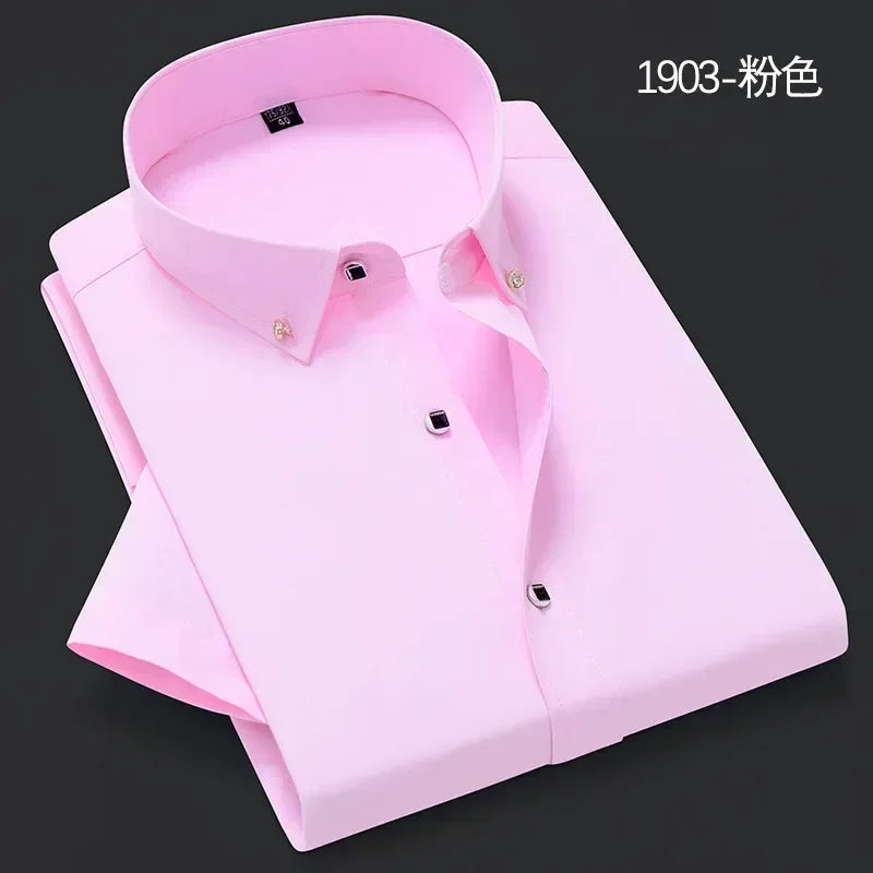 10 Colors S(60KG) 5XL(90KG) UK Plus Size New Men's Whit Shirt High End TikTok Popular Clothes Short Sleeve Long Sleeve Casual Suit Bottom Shirts