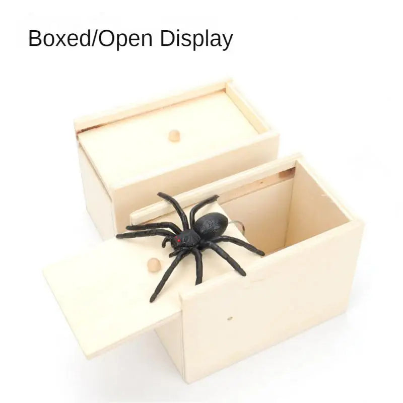 5PCS-10PCS Set  Halloween Decor Trick Spider Funny Wooden Scare Box Practical Joke Office Prank Toys Funny Play Joke Gifts