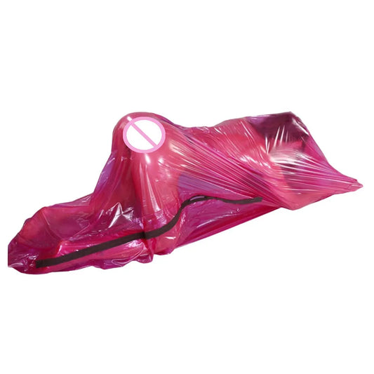 Fetish Plastic See Through Body Bag Adult Erotic ABDL Sleeping Bag Zipper Clear PVC Bodysuit Sexy Sheer Bondage Sack Clubwear