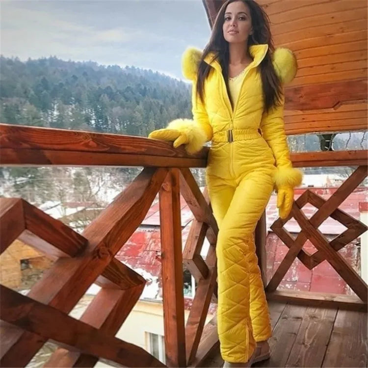 Ski Snow Suit Long Sleeve Full Body Suits Women  Outdoor Sports Zipper Ski Suit Cute Outfit Sports Apparel Fashion Clothing