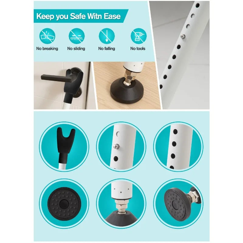 NEW Arrivals Sliding Door Stopper Jammer and Telescoping Security Bar 19-52 Inch Adjustable Length 400 LBS Force Anti-Slip Base for Home Office Hotel Security Supplies