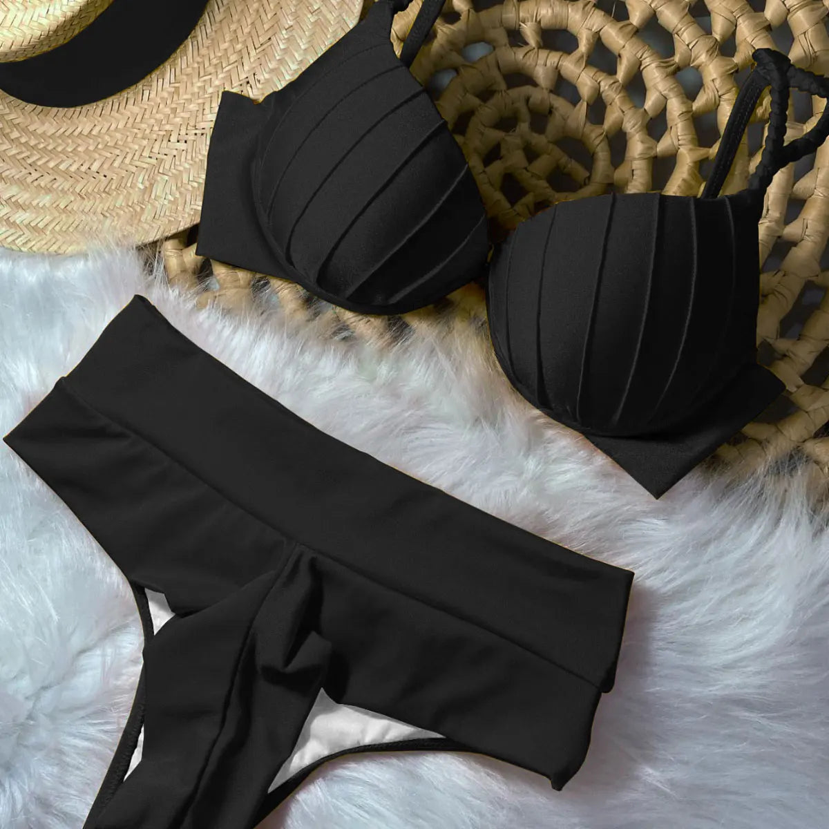 Women Sexy Brazilian Bikini Set Multi-Colors High Waist Black Girls Swimwear Push Up Bikinis Swimsuit Female Bathing Suit Ladies Sexy Beach Wear