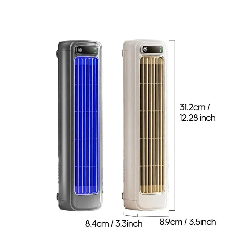Home Office USB Rechargeable Hole-Free Mount Fan Bladeless Design Leafless Design Leafless Powerful Cooling Fan Lightweight Compact for 5V/2A 3000mAh