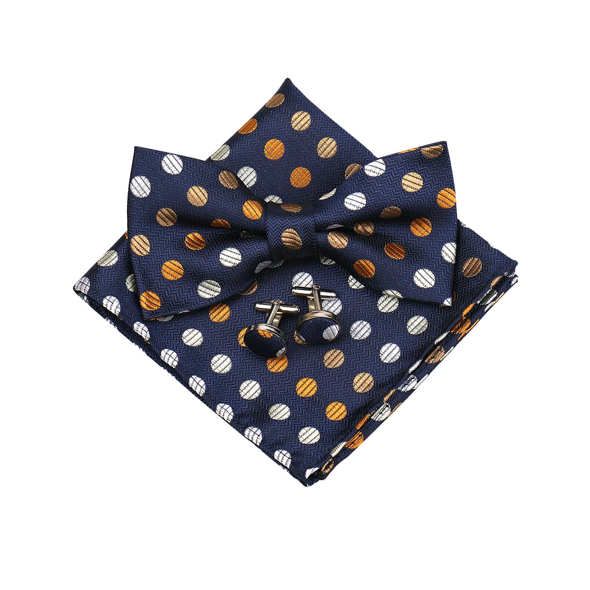 3 PCS Set 55 Colors Luxury Paisley Bowtie Suit Man Bow Tie Pocket Square Cufflinks Wedding Bowknot Accessories Butterfly Neckwear Adjustable Adult Ties
