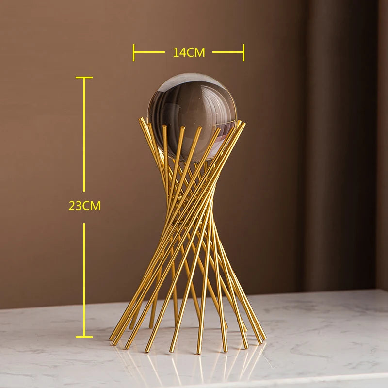 Home Decoration Luxury Accessories Feng Shui Gold Statuette Study Desk Ornaments Luxury Living Room Decoration Figurines Interior