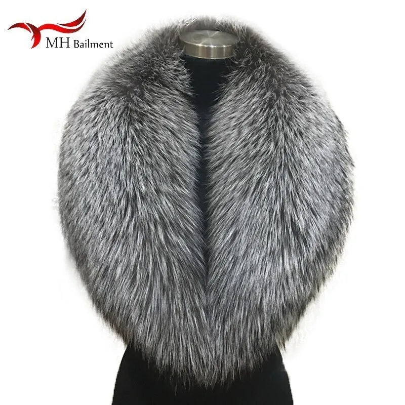 NEW Arrivals Luxury Real Natural Color Raccoon Fox Real Fur Collar Scarf Genuine Big Size Scarves Warp Shawl Neck Warmer Stole Muffler with Clip Loops Ladies Luxury Fashion Apparel Accessories Clothing Supplies