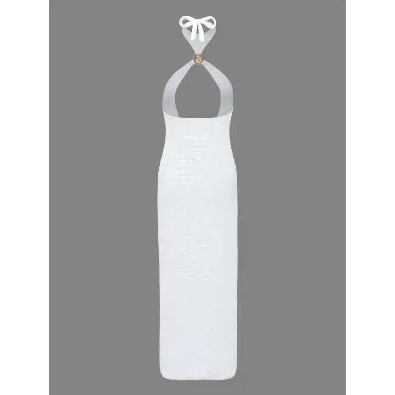S-XL Sexy One-Piece Swimsuit Hanging Neck Dress See Through Cover Up Slim Long Backless Beach Vacation Crossbody Swimwear Women Bathing Apparel Supplies