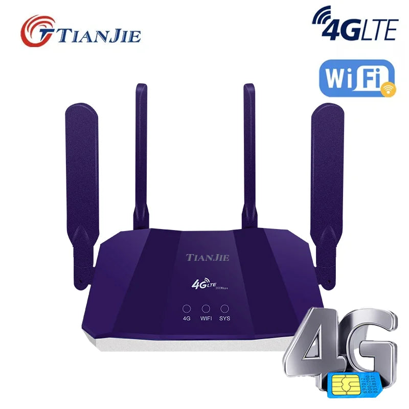 4G Wireless Router Wi Fi Modem LTE Access Point Mobile CPE Antenna Hotspot Outdoor Bridge With A Sim Card Slot