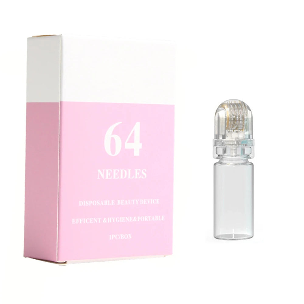 NEW Hydra Roller 64/20pins 0.25MM Micro Titanium Needle Tips Derma Needles Skin Care Anti Aging Whitening Bottle Roller Reusable Facial Cleaning Supplies Beauty Accessories