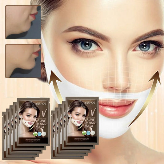 1-22PCS Set/Lot V Line Mask Chin Lifting Neck Mask Face Lift V Lifting Chin Up Patch 4D Ear Tightening Skinny Masseter Double Chin Reducer  Women Skin Care Sets Korean Beauty Products