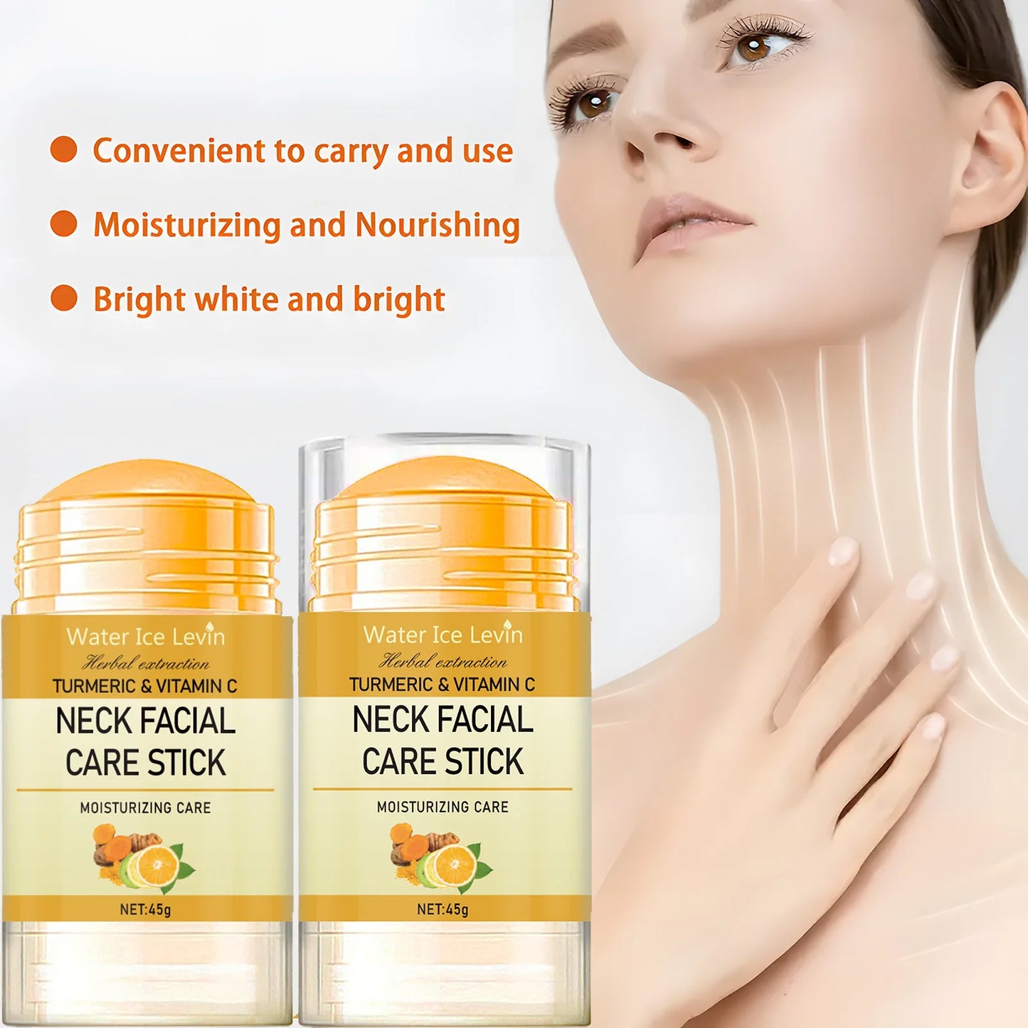 Turmeric & Vitamin C Neck Facial Care Wrinkle Lines Lifting Whitening Tighten Double Chin Anti-Age Rejuvenation Skin Care Supplies Korean Cosmetic Products