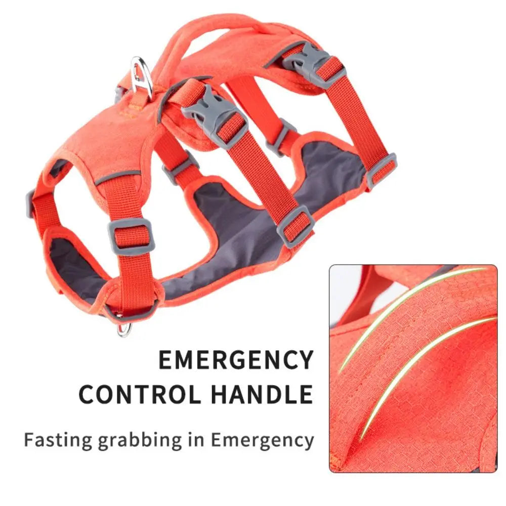 NEW Reflective Vest Dog Harness With Handle Escape Proof Reflective Pet Harness Shock-Absorbing Breathable Pet Vest