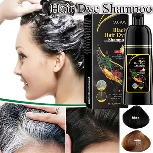 NEW 10PCS Set Natural Herbal Korean Hair Dye Shampoo 3 in 1 Change Hair Color Gray Hair to Dark Brown Black Deep Nourishing Fashion Hairs Care 100ml Women Men Hair Care Supplies