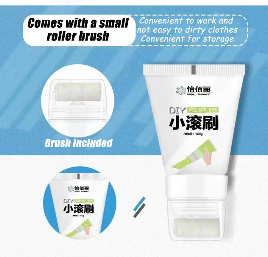 NEW Arrivals Korean 100g White Pink Wall Small Roller Brush Paint Interior Wall Repair Household Wall Graffiti Repair Environmental Protection Paint Home Supplies