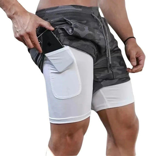 NEW Arrivals M-3XL Plus Size 8 Colors Running Shorts Men Gym Sports Shorts 2 In 1 Quick Dry Workout Training Gym Fitness Jogging Short Pants Summer Men Shorts
