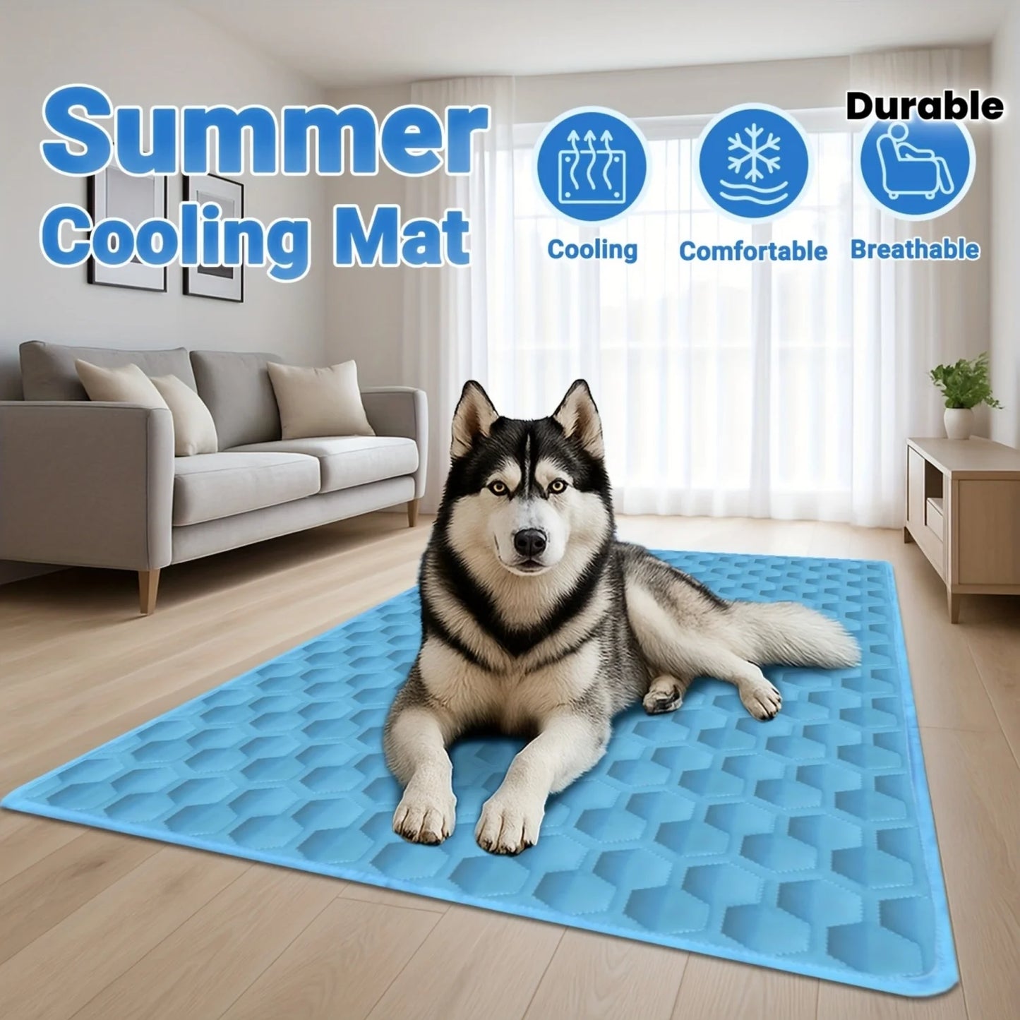 Summer Pet Cooling Mat S-XL (100cm/150cm) Breathable Ice Silk Dog Cat Pad Washable Scratch Resistant Self Cooling Blanket Sofa Car Garden Use Pet Supplies