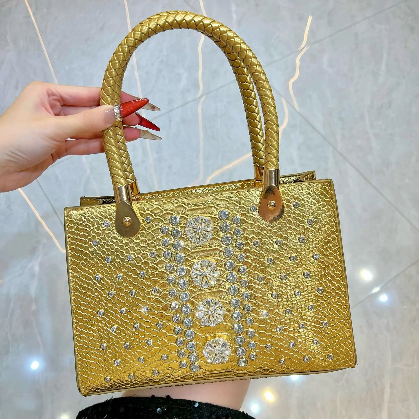 New Evening Wedding Party Women's Bag Luxury Brand Fashion Diamond-Encrusted Women's Handbag High-Quality Business Dinner Shoulder Crossbody Bags