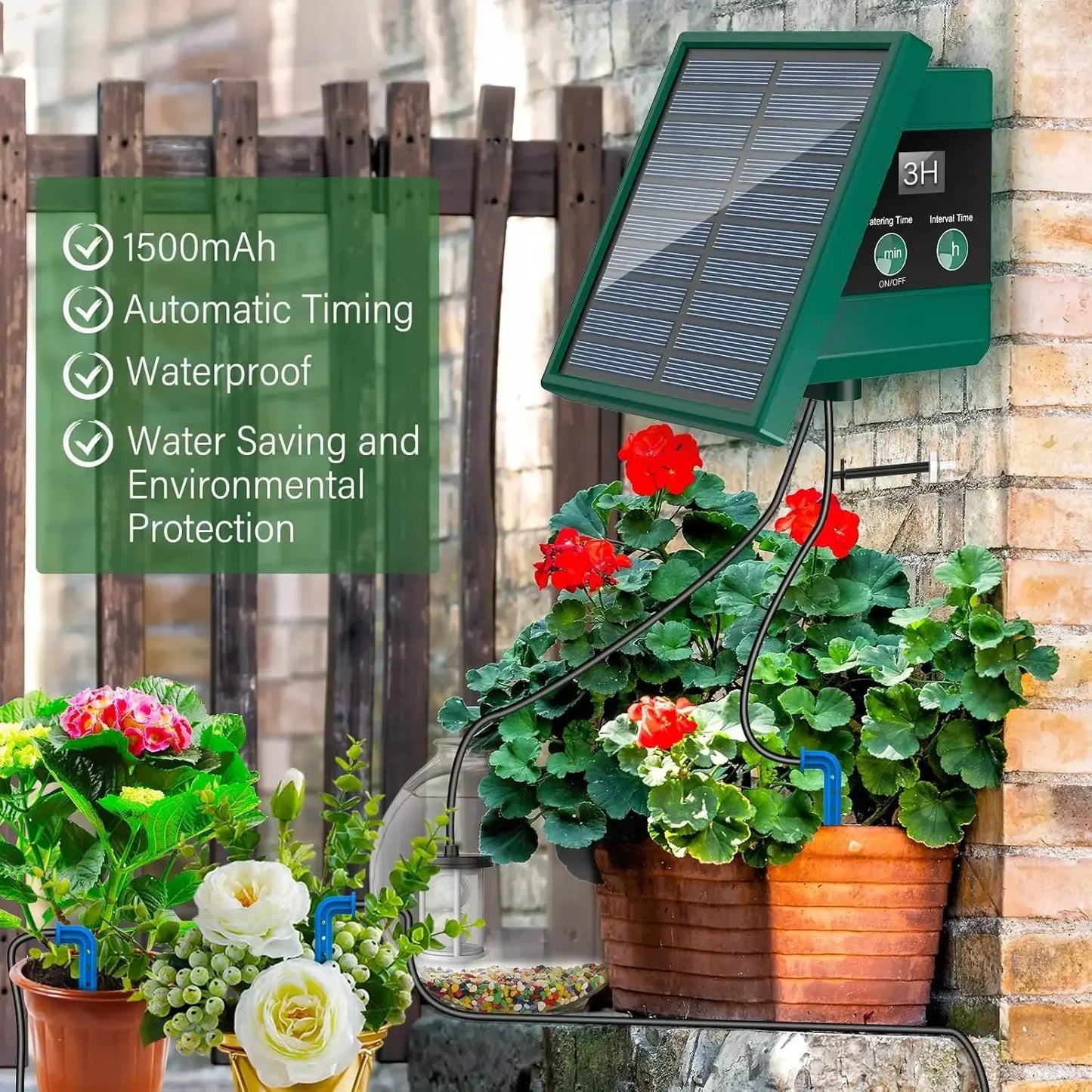 NEW Arrivals Solar Irrigation System for Garden Balcony Automatic Drip Irrigation System DIY Garden Watering System Drip Hose Irrigation Home Indoor Outdoor Watering Products