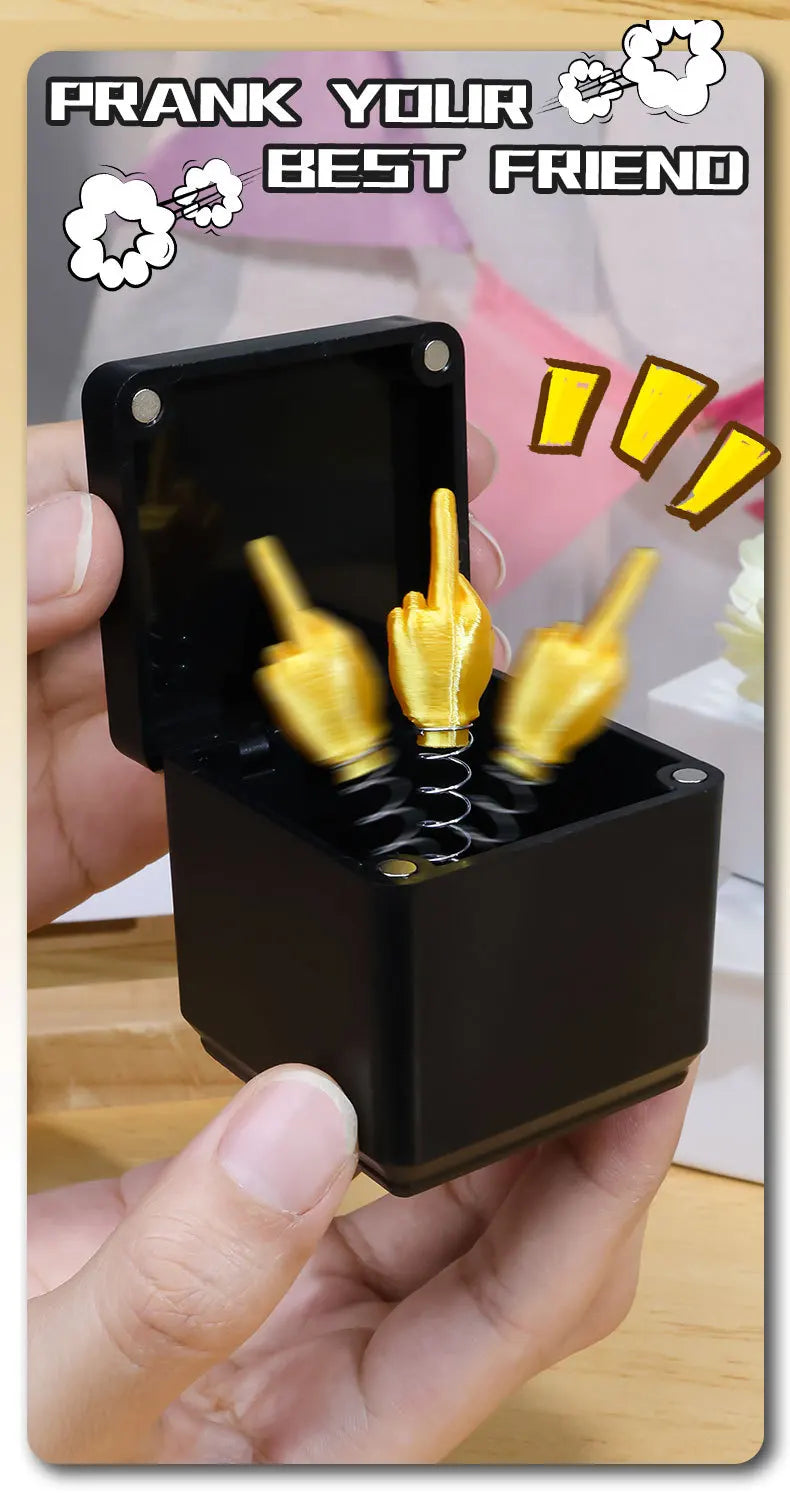 2-5 PCS Set Christmas Interesting Prank Gift Middle Finger in Box Christmas Box Funny Creative Gifts Office Desk Decoration Home Decoration