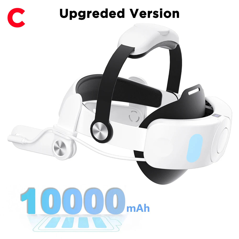 META Quest 10000mAh Battery Comfort Head Strap For Meta Quest 3/3s Replacement Elite Strap PD18W Charging Enhanced Playtime, Carrying Case Gaming Movies