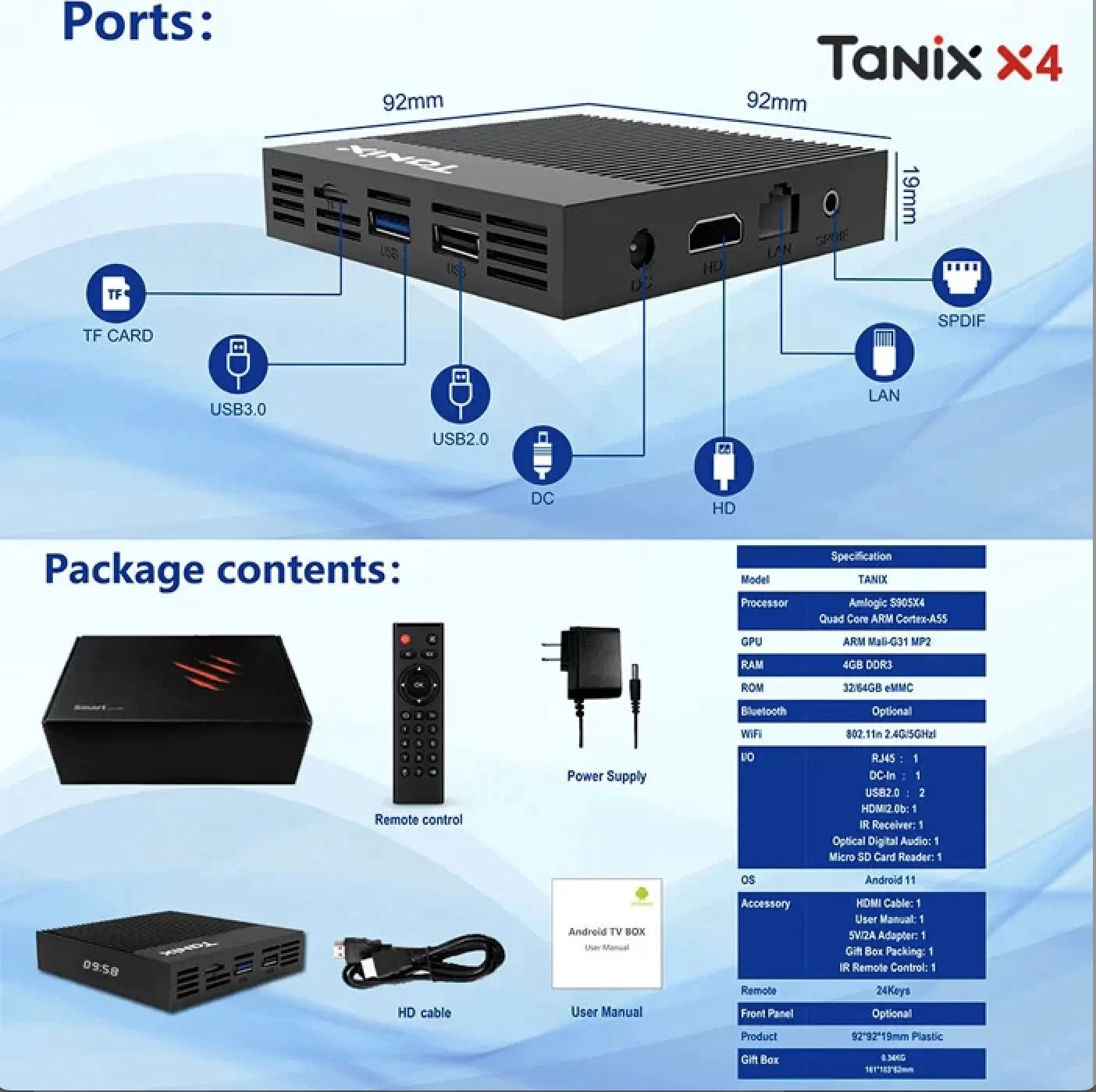NEW Arrivals X4 TV Box Amlogic S905X4 Android 11 2.4G 5G Dual Wi-Fi 100M 4K Optional i8 keyboard VS X96 Max Ultra X96q mecool km7 Bluetooth Remate Control TV-Box Home Electronics Accessories Supplies