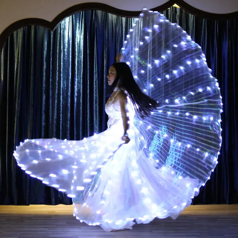 Japanese  Angle LED Wings Tech Wear Adult Costume Cape Circus Led Light Luminous Costumes Party Show Led Isis Wings Dancewear Stage Performance Rave Party Fashion Clothing Supplies