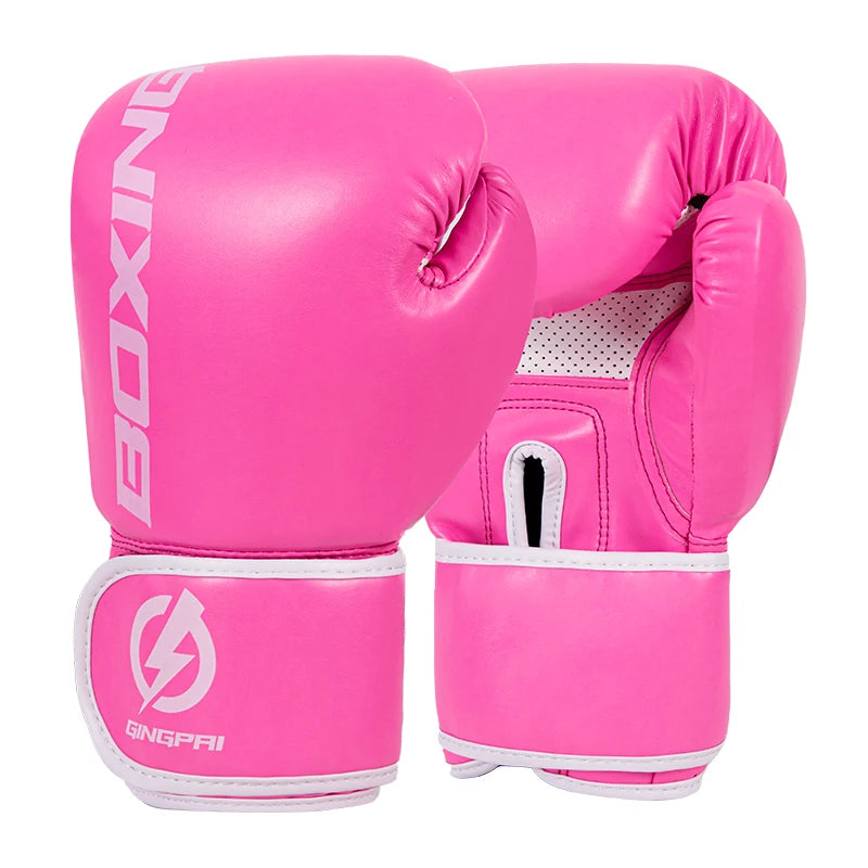 Kids/Adults Professional 4/6/8/10/12oz Boxing Gloves PU Leather Muay Thai MMA Profession Kickboxing Sandbag Women and Men Training Practice Exercise Gloves Equipment Sports Accessories