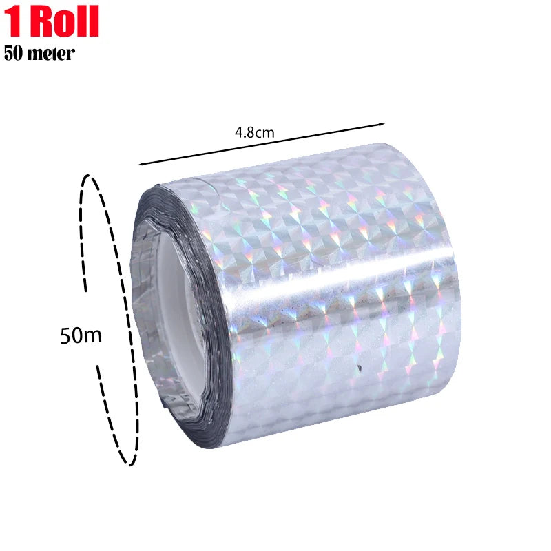 4 Rolls Set Protect your Garden Bird Scare Tape Anti Bird Flashing Reflective Ribbon Tapes Double-Sided Birds Repellent Keep Pigeons Away Garden Pest Control Home Garden Tools Sets