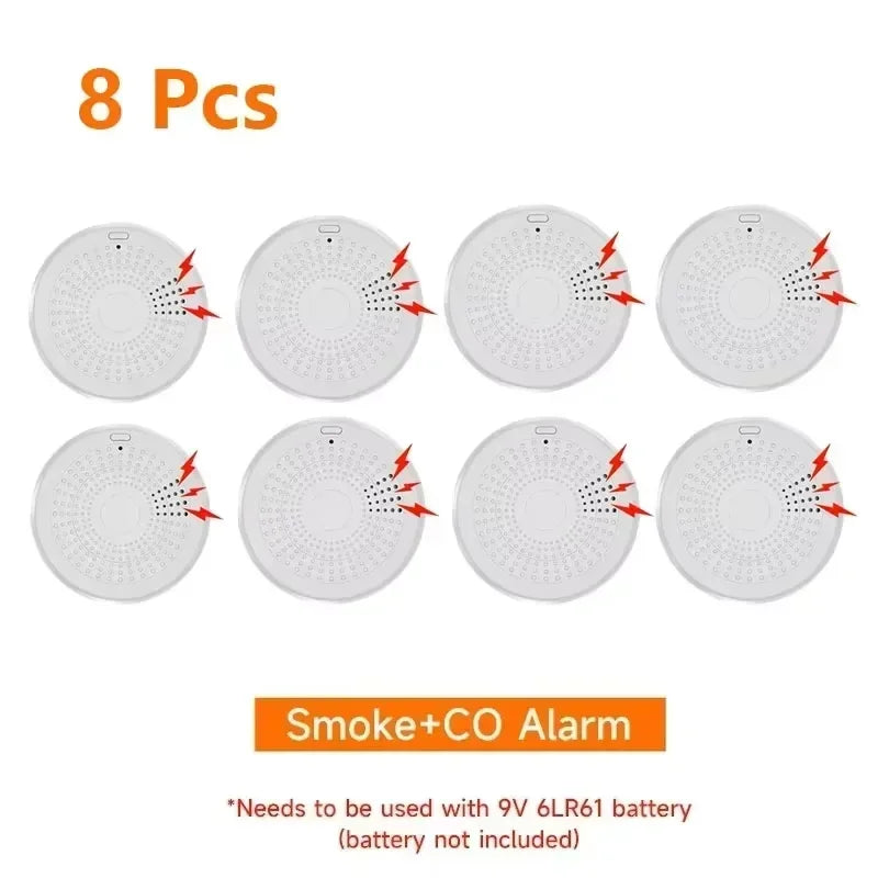 APP Control TUYA Wi-Fi 2-in-1 Smoke & CO Detector Fire Alarm 85dB Sound Alert Smart Life APP Control Home Office Business Shops Security System