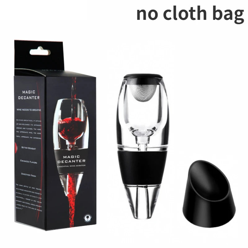 1 Set Professional Magic Red Wine Decanter Pourer with Filter Stand Quick Air Aerator Alcohol Dispenser for Home Office Hotels Bars Pubs Restaurants Dining Bar Essential Set New