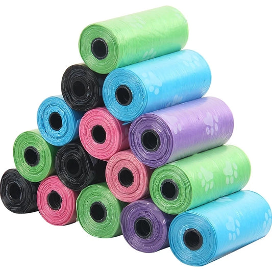 New Arrivals 10 Rolls Set Pet Dog Poop Bags Dispenser Collector Scoop Holder Puppy Cat Pooper Scooper Bag Small Rolls Outdoor Clean Pets Hygiene Supplies