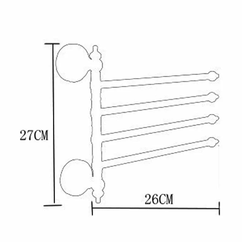 NEW Arrivals Luxury Antique Brass Movable Towel Bar - Heavy Duty Wall Mounted Towel Holder for Bathroom & Kitchen