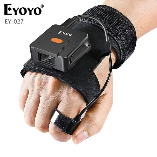 NEW 1D 2D Glove Wearable Ring Bluetooth Barcode Scanner Hand Wearable Finger Trigger Portable Wireless QR Code Scanner Reader