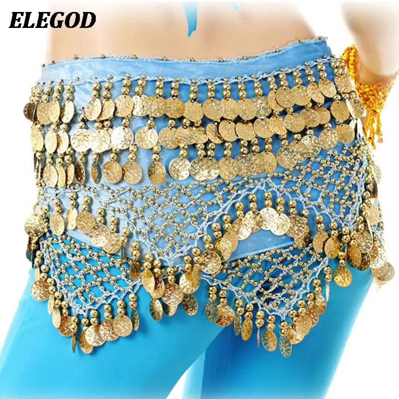 NEW Luxury Women Belly Dance Waist Belt Skirt Adult Sexy Indian Dance Hip Wrap Waist Chain Oriental Lady Belly Dance Hip Scarf Velvet Skirt