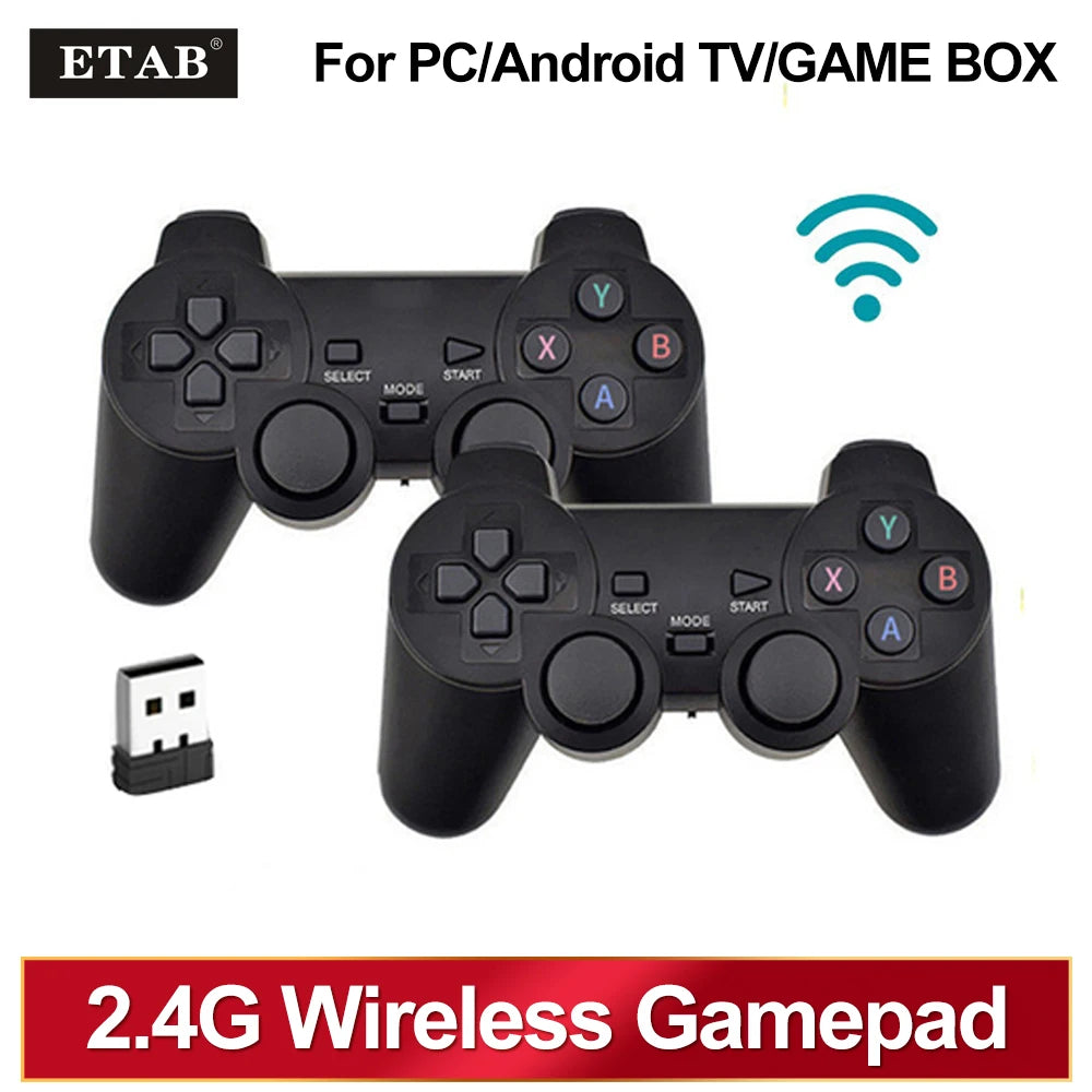 2 PCS 2.4Ghz Wireless Gamepad No Delay Game Controller USB Joystick For PC Android TV BOX GAME BOX Classic Exterior Design