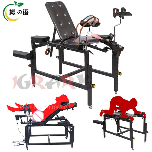 Newest Sex Furniture Multifunction Chair Sofa Sex Machine Vibrator Leather Handcuffs BDSM Bondage Kit Sex Toys for Adult Couples