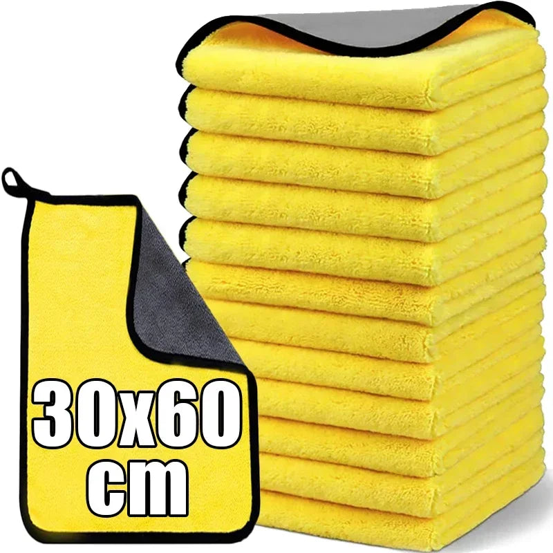 NEW Arrivals 20PCS Set Thickened Car Microfiber Cloths Double Sides Washing Drying Cleaning Towels Auto Detailing Towel Rags Cleaner Tools