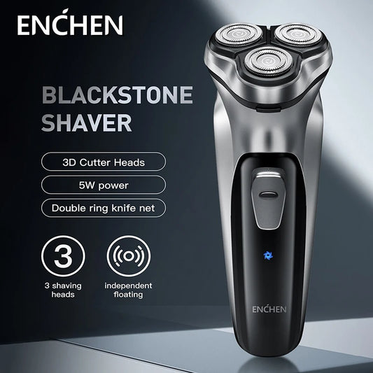 NEW Arrivals  Blackstone Electrical Rotary Shaver for Men 3D Floating Blade Washable Type-C USB Rechargeable Shaving Beard Machine Outdoor Travel Business Trip Electric Shaver