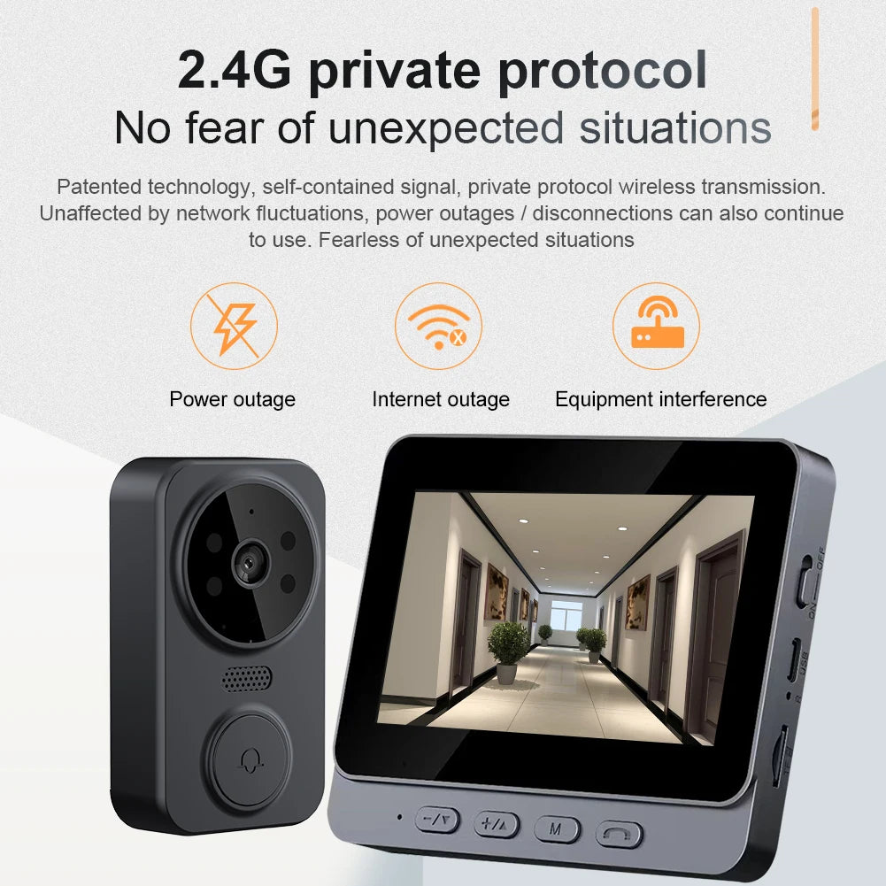 NEW Arrivals High Quality Door Eye Camera System 2.4G Wi-Fi 800mAh Battery Video Intercom Night Vision Door Cameras 4.3 Inch IPS Screen Digital Magic Door Eye Two-Way Intercom Home Security Devices Supplies