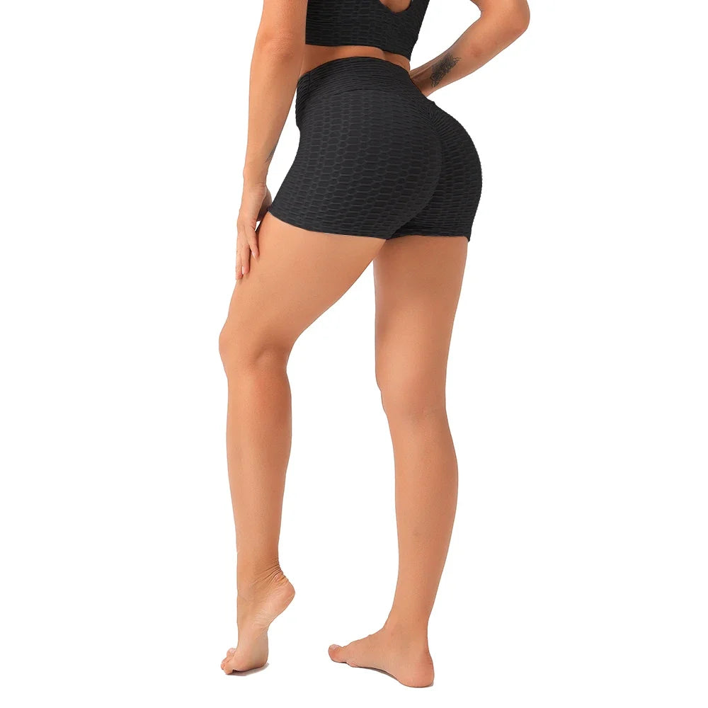 NEW  S-XL Black/Blue/Gray Color Women  High Waist Push Up Running Yoga Pants Sport Shorts Yoga Clothing Gym Quick Dry Fitness Seamless Hip Lift Tight Sportswear