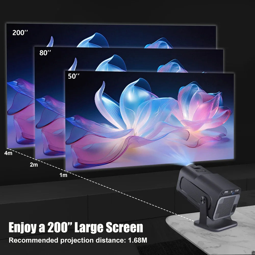 4K HY320 Full HD 1080P WiFi6 Portable Outdoor Projector Allwinner H713 390ANSI BT5.0 1920x1080P PK Original HY300